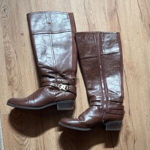 Unisa Brown Leather Mid-Calf Riding Boots